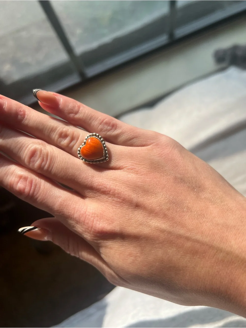 spiny and sterling silver ring size 5